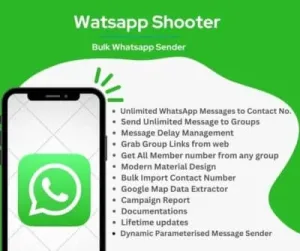 WatsappShooter (WhatsApp Bulk Message sender + Group Sender + WhatsApp Autobot)